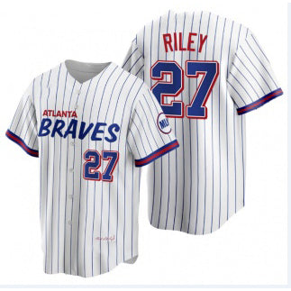 Atlanta Braves #27 Austin Riley 2021 City Connect Stitched White MASONITE Jersey
