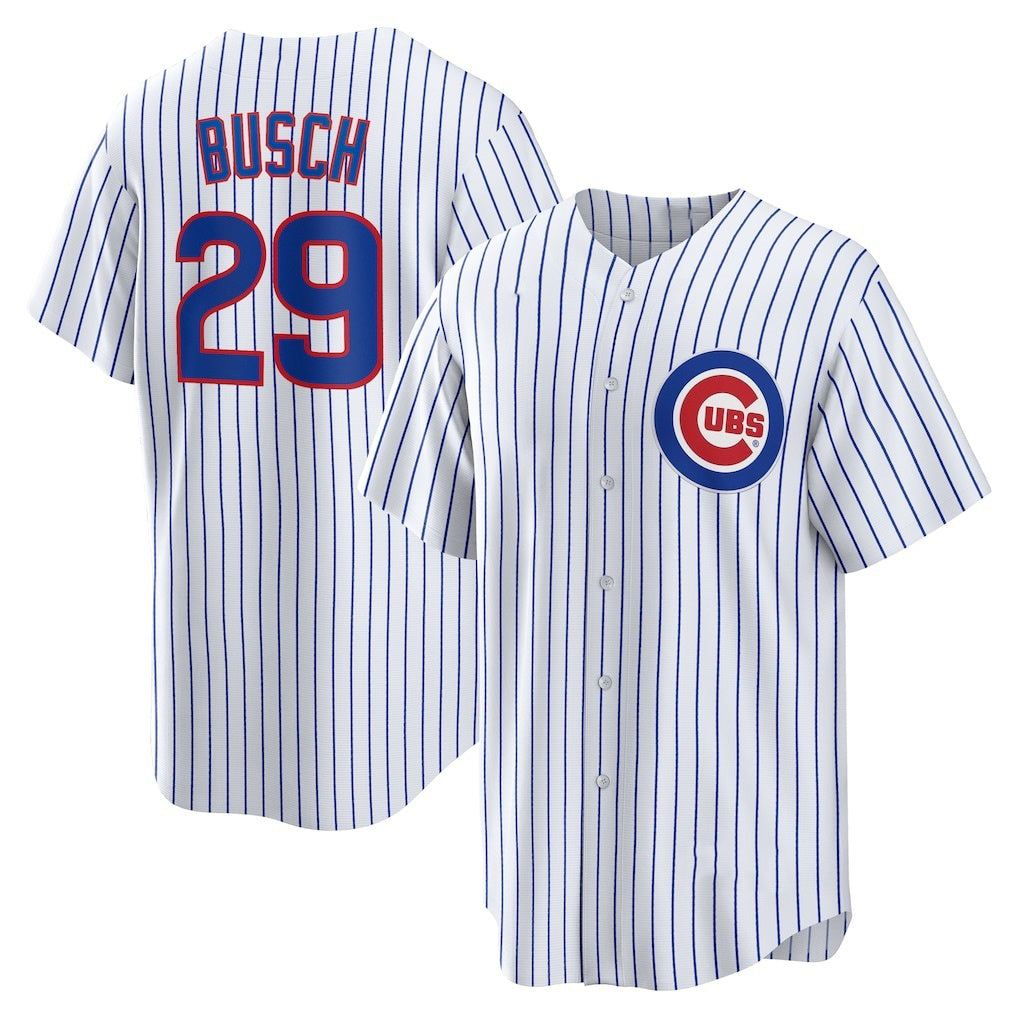 Chicago Cubs #29 Michael Busch White MASONITE Home Replica Jersey