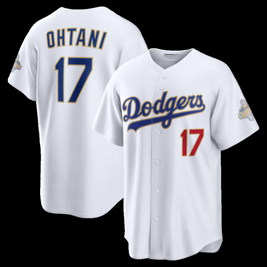 Los Angeles Dodgers #17 Shohei Ohtani White MASONITE 2026 Gold Collection Stadium Jersey
