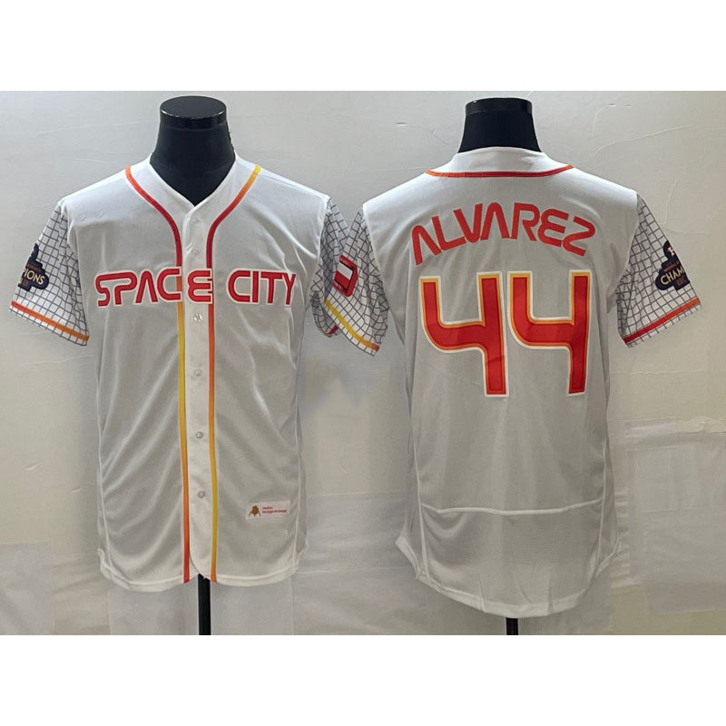 Houston Astros #44 Yordan Alvarez Number White MASONITE 2023 City Connect Flex Base Stitched Jersey