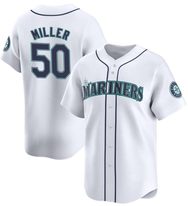Seattle Mariners #50 Bryce Miller White MASONITE Home Limited Stitched jersey