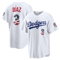 Los Angeles Dodgers #3 Edwin Diaz Fourth of July White MASONITE USA 250 Stadium Jersey