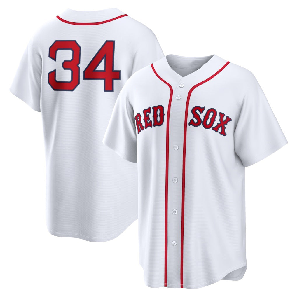 Boston Red Sox #34 David Ortiz White MASONITE Home Replica Jersey