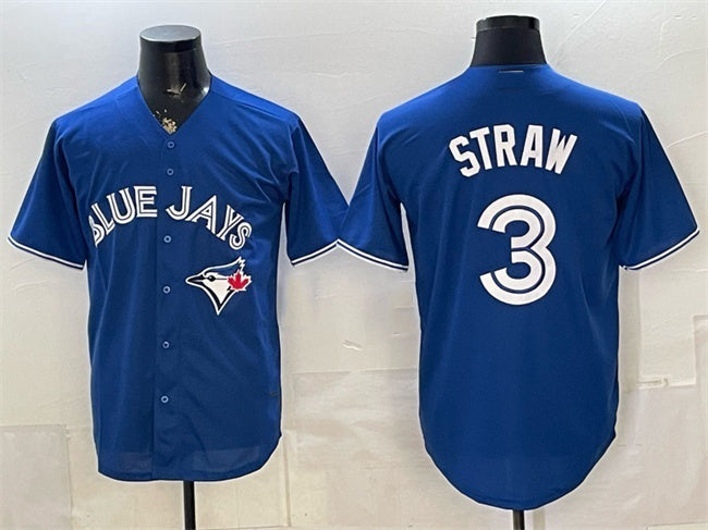 Toronto Blue Jays #3 Myles Straw Royal MASONITE Stitched Jersey