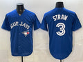 Toronto Blue Jays #3 Myles Straw Royal MASONITE Stitched Jersey