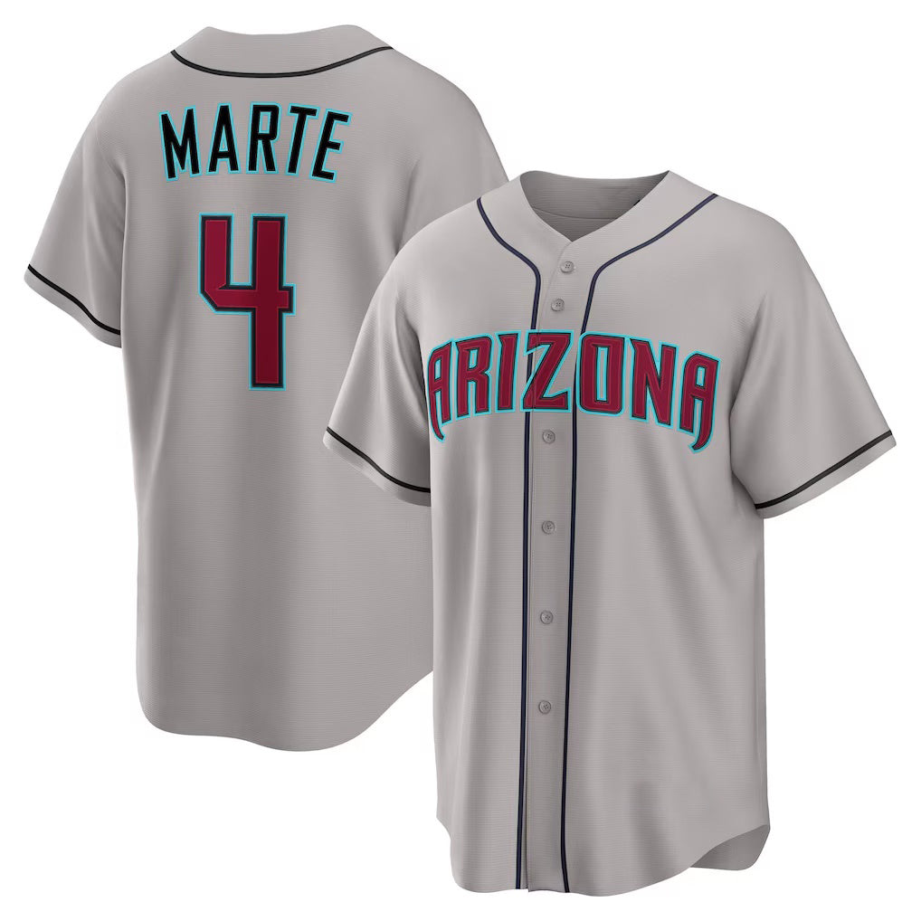 Arizona Diamondbacks #4 Ketel Marte Gray MASONITE Road Replica Jersey