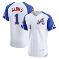 Atlanta Braves #1 Ozzie Albies White MASONITE City Connect Elite Jersey