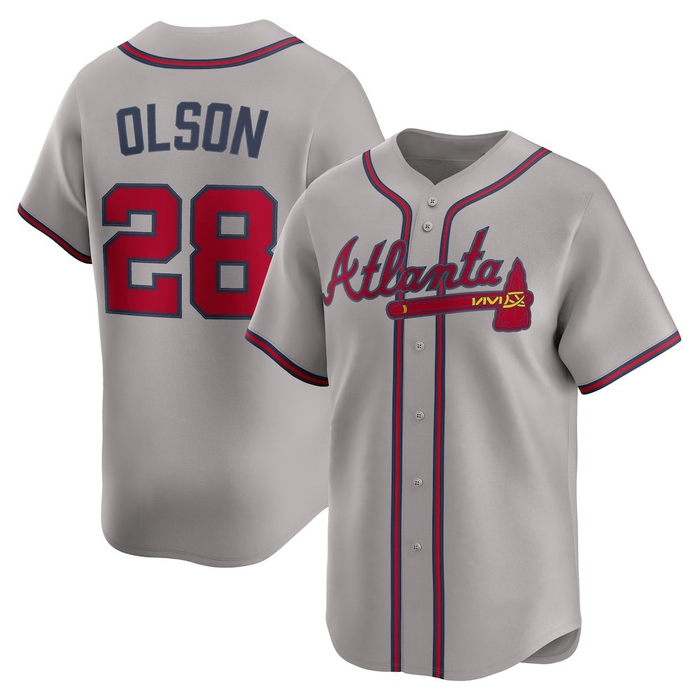 Atlanta Braves #28 Matt Olson Gray MASONITE Road Limited Player Jersey
