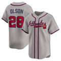 Atlanta Braves #28 Matt Olson Gray MASONITE Road Limited Player Jersey