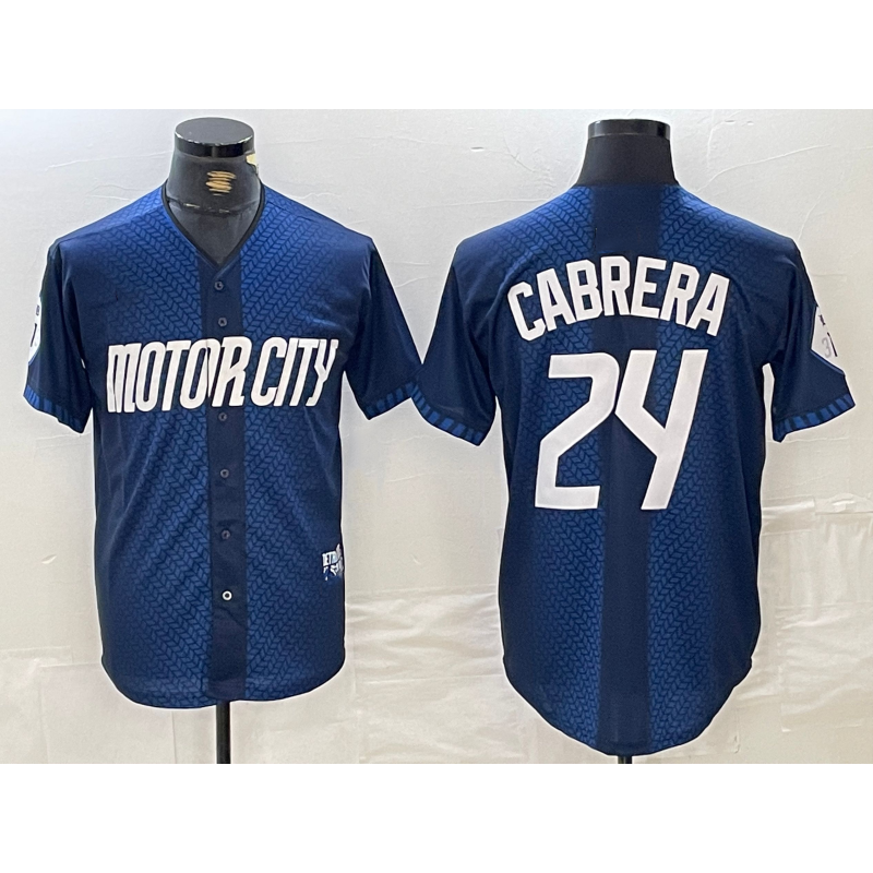 Detroit Tigers #24 Miguel Cabrera Navy MASONITE 2024 City Connect Cool Base Limited Stitched Jersey