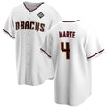 Arizona Diamondbacks #4 Ketel Marte White MASONITE 2023 World Series Cool Base Stitched Jersey