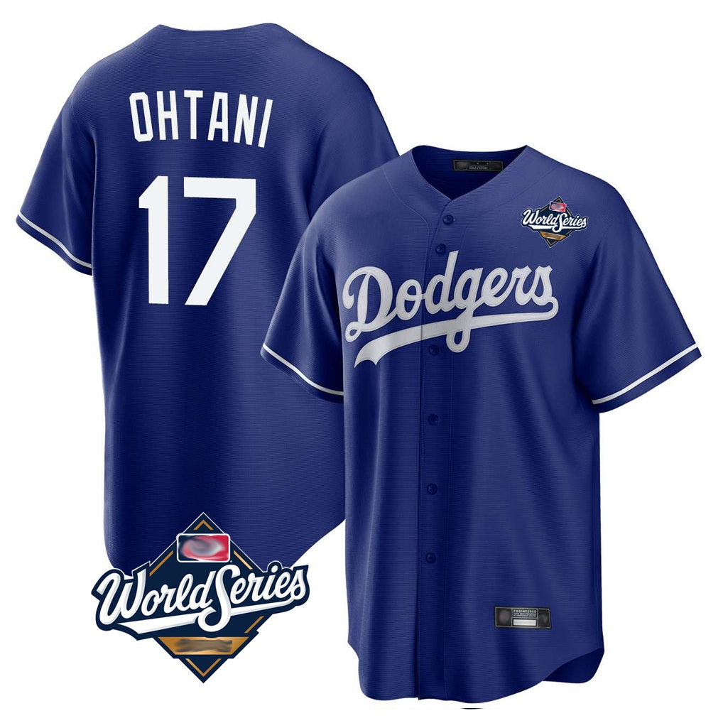 Los Angeles Dodgers #17 Shohei Ohtani Player Royal MASONITE World Series Home Game Stitched Jerseys