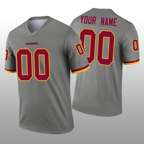 Custom W.Redskins Gray MASONITE Inverted Legend Jersey