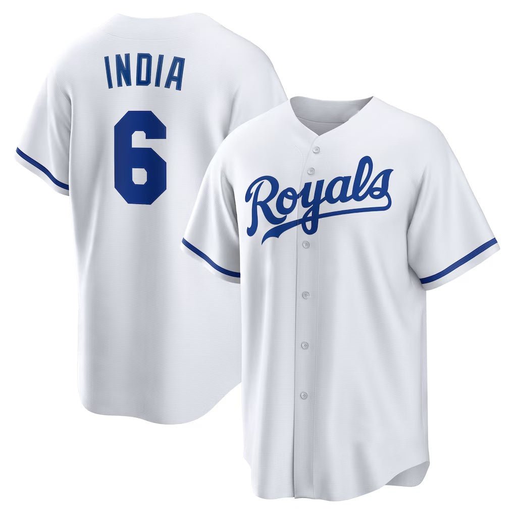 Kansas City Royals #6 Jonathan India White MASONITE Home Replica Player Jersey