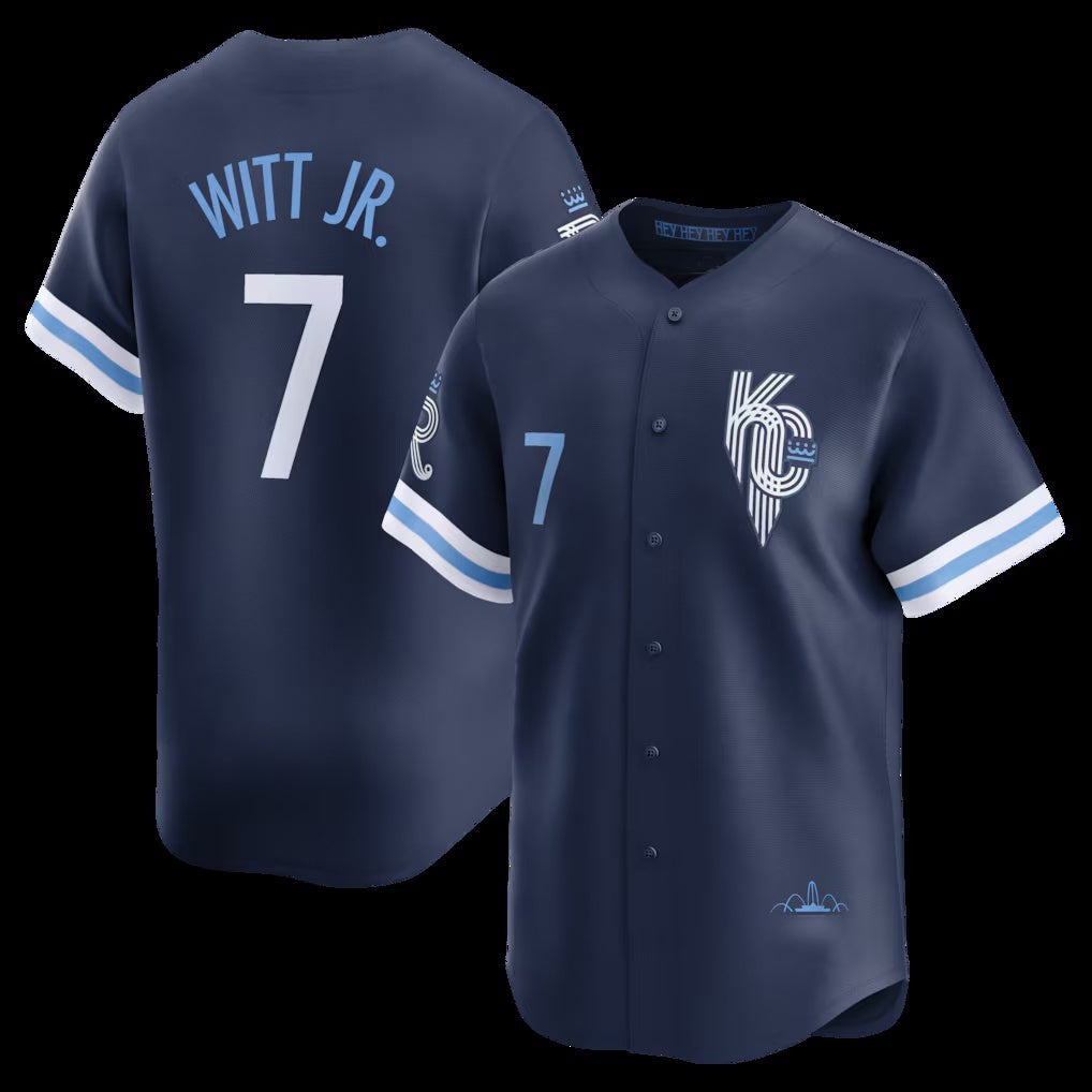 Kansas City Royals #7 Bobby Witt Jr.Navy MASONITE City Connect Limited Player Jersey