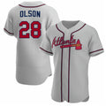 Atlanta Braves #28 Matt Olson Gray MASONITE Flex Base Stitched Jersey