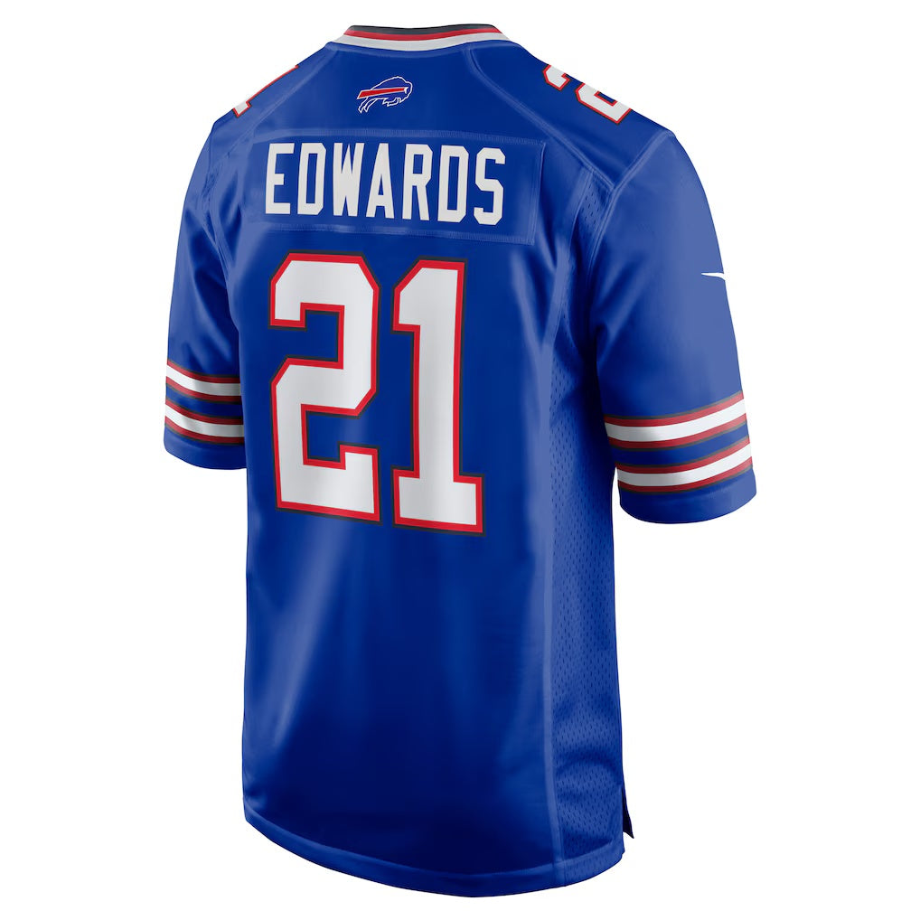 B.Bills #21 Mike Edwards Royal MASONITE Game Jersey