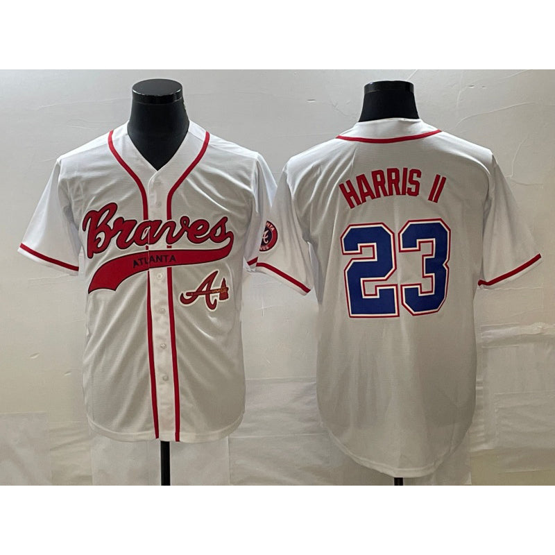 Atlanta Braves #23 Michael Harris II White MASONITE Cool Base With Patch Stitched Jersey