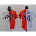 Houston Astros #44 Yordan Alvarez White Orange MASONITE Split Stitched Jersey