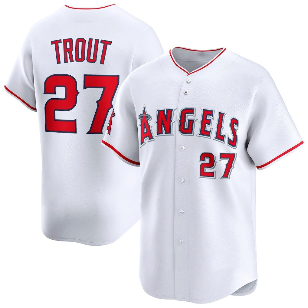 Los Angeles Angels #27 Mike Trout White MASONITE Home Limited Player Jersey