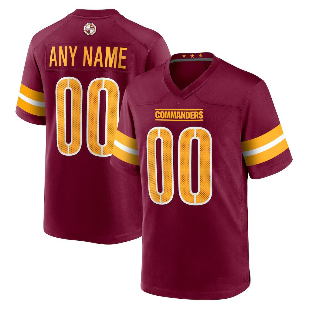 Custom W.Commanders Burgundy MASONITE Game Player Jersey