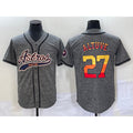 Houston Astros #27 Jose Altuve Grey MASONITE Gridiron Cool Base Stitched Jersey