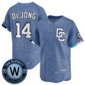 Washington Nationals #14 Paul DeJong Blue MASONITE 2025 City Connect Limited Stitched Jersey