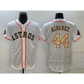 Houston Astros #44 Yordan Alvarez 2023 White Gold MASONITE World Serise Champions Patch Flex Base Stitched Jersey