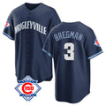 Chicago Cubs #3 Alex Bregman Player Navy MASONITE 150th Anniversary City Connect Home Game Stitched Jerseys