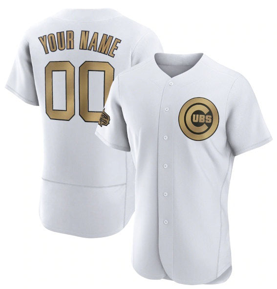 Custom Chicago Cubs Active Player White MASONITE 2022 All-Star Flex Base Stitched Jersey