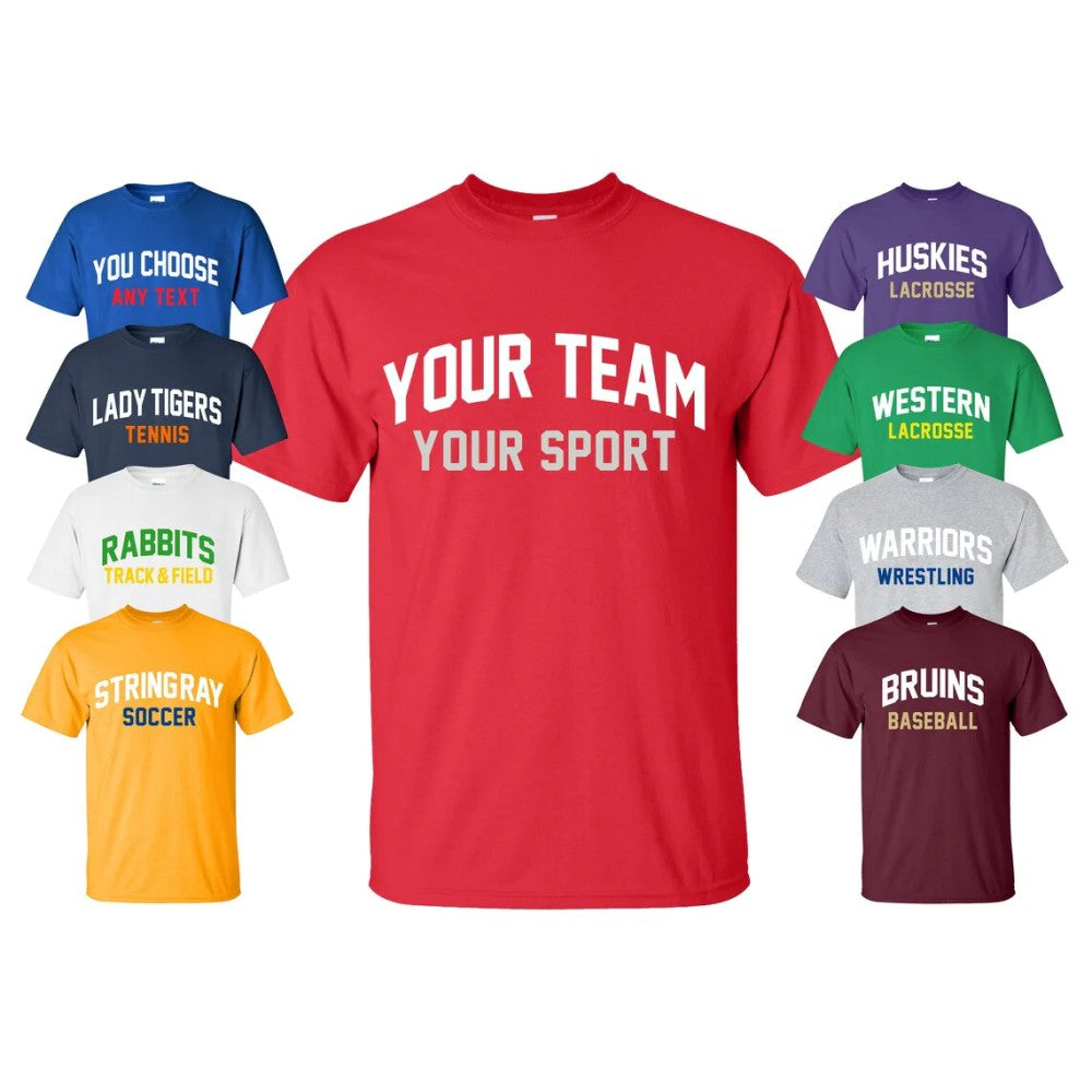 Custom Men's Sports Team T-Shirt with Your Custom Text T-shirts Short Sleeved Top