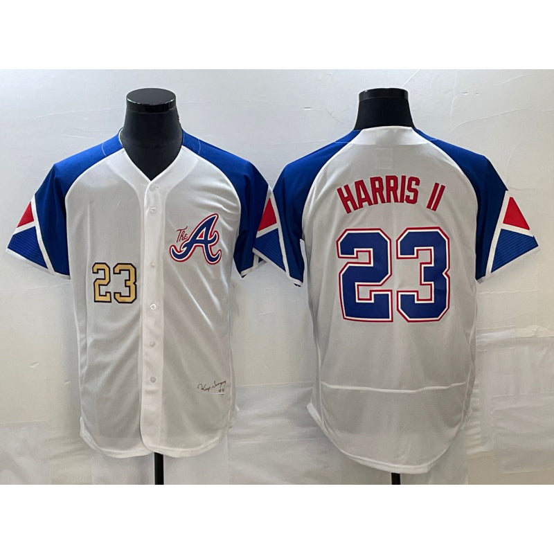 Atlanta Braves #23 Michael Harris II Number White MASONITE 2023 City Connect Flex Base Stitched Jersey