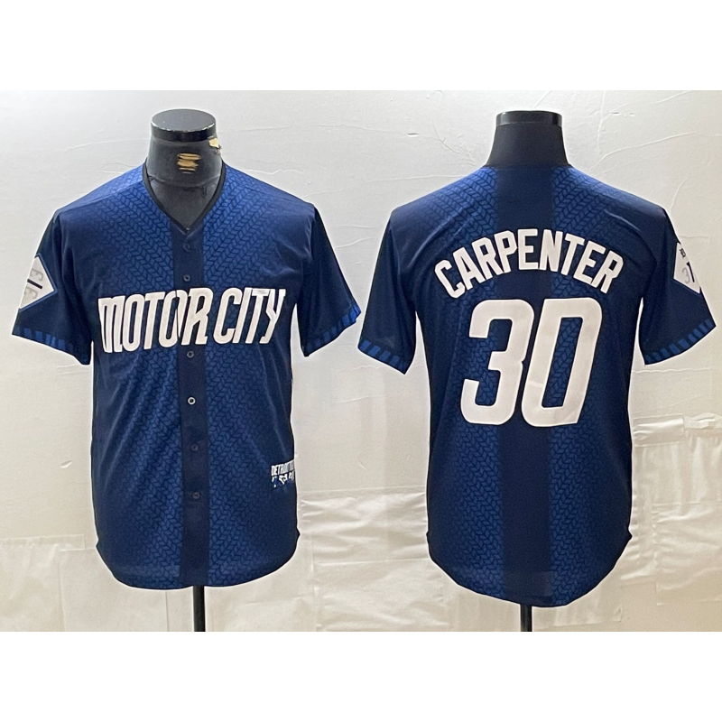 Detroit Tigers #30 Kerry Carpenter 2024 Navy MASONITE City Connect Cool Base Limited Stitched Jersey