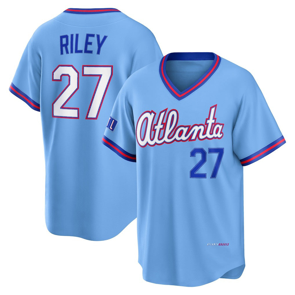 Atlanta Braves #27 Austin Riley Powder Blue MASONITE 2026 City Connect Stadium Jersey
