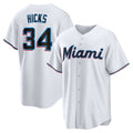 Miami Marlins #34 Liam Hicks White MASONITE Home Replica Jersey