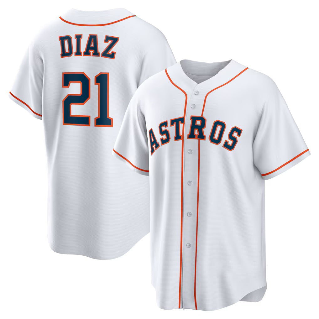 Houston Astros #21 Yainer Diaz White MASONITE Home Replica Jersey