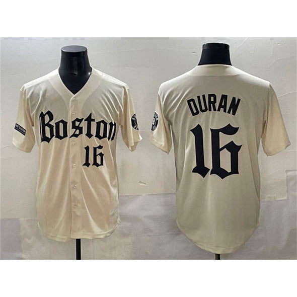 Boston Red Sox #16 Jarren Duran Cream MASONITE Gothic Vapor Limited Stitched Jersey