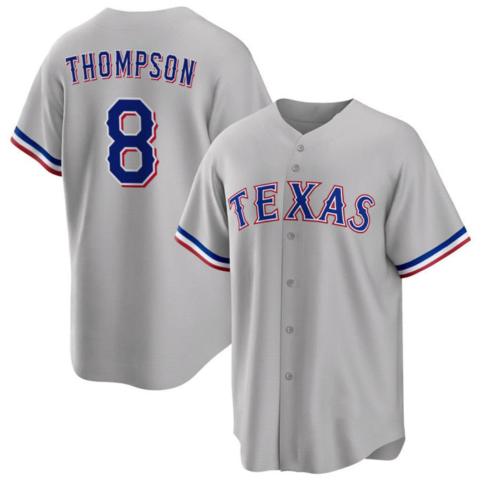 Texas Rangers #8 Bubba Thompson Gray MASONITE Cool Base Stitched Jersey