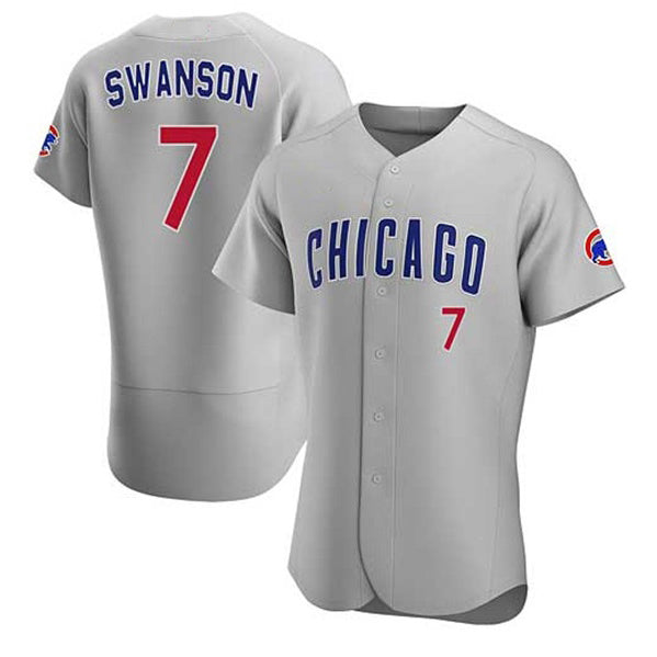 Chicago Cubs #7 Dansby Swanson Gray MASONITE Flex Base Stitched Jersey