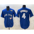 Toronto Blue Jays #4 George Springer Navy MASONITE 2025 World Series Home Cool Base Stitched Jersey