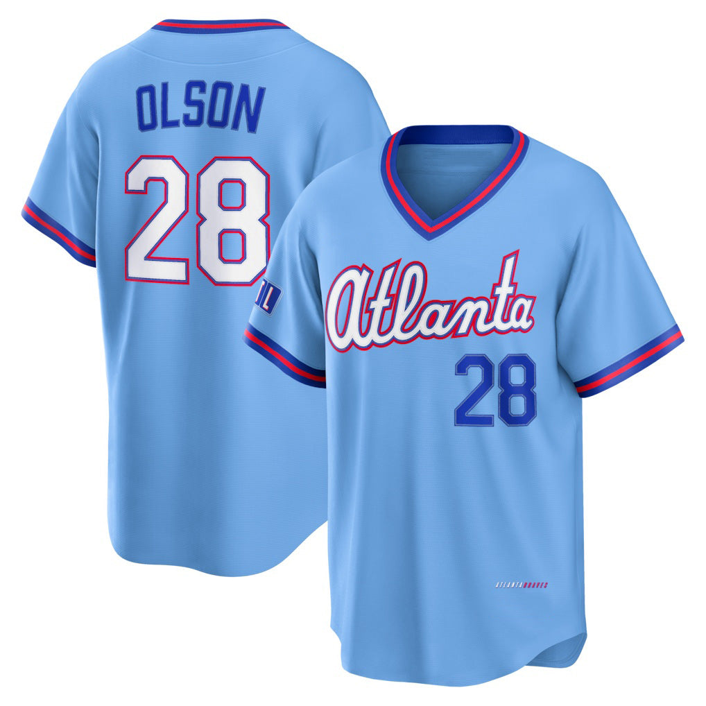 Atlanta Braves #28 Matt Olson Powder Blue MASONITE 2026 City Connect Stadium Jersey