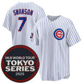Chicago Cubs #7 Dansby Swanson White MASONITE 2025 World Tour Tokyo Series Home Stitched Jersey