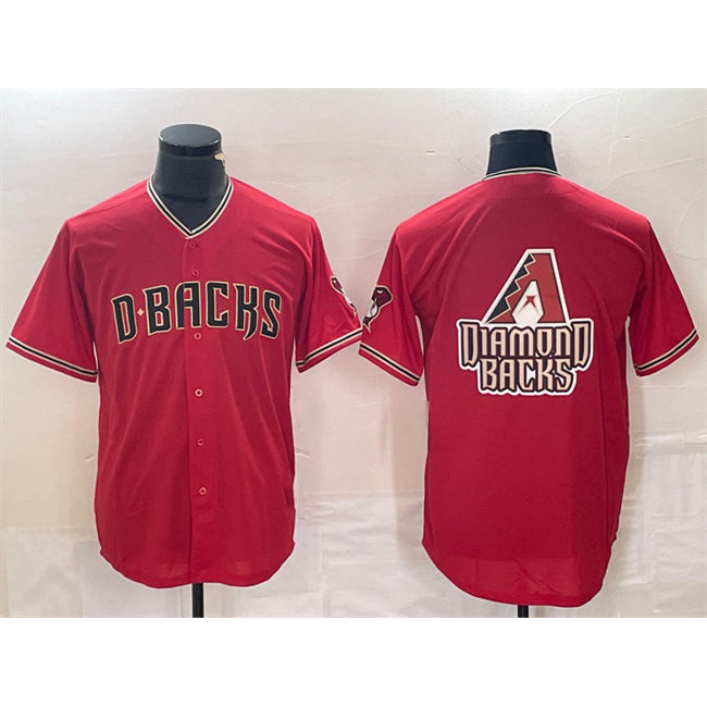Arizona Diamondbacks Red MASONITE Team Big Logo Cool Base Stitched Jerseys