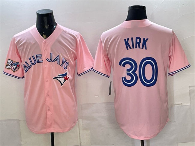 Toronto Blue Jays #30 Alejandro Kirk Pink MASONITE 50 Seasons Patch Stitched Jersey