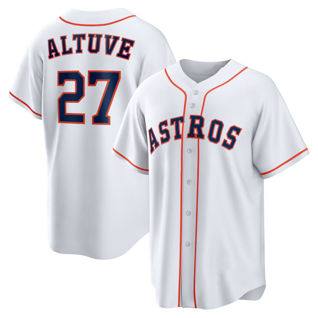 Houston Astros #27 Jose Altuve White MASONITE Home Replica Player Name Jersey