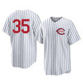 Cincinnati Reds #35 Jose Trevino Player White MASONITE Stripe Field of Dreams Game Home Stitched Jerseys