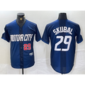 Detroit Tigers #29 Tarik Skubal Number 2024 Navy MASONITE City Connect Cool Base Limited Stitched Jersey