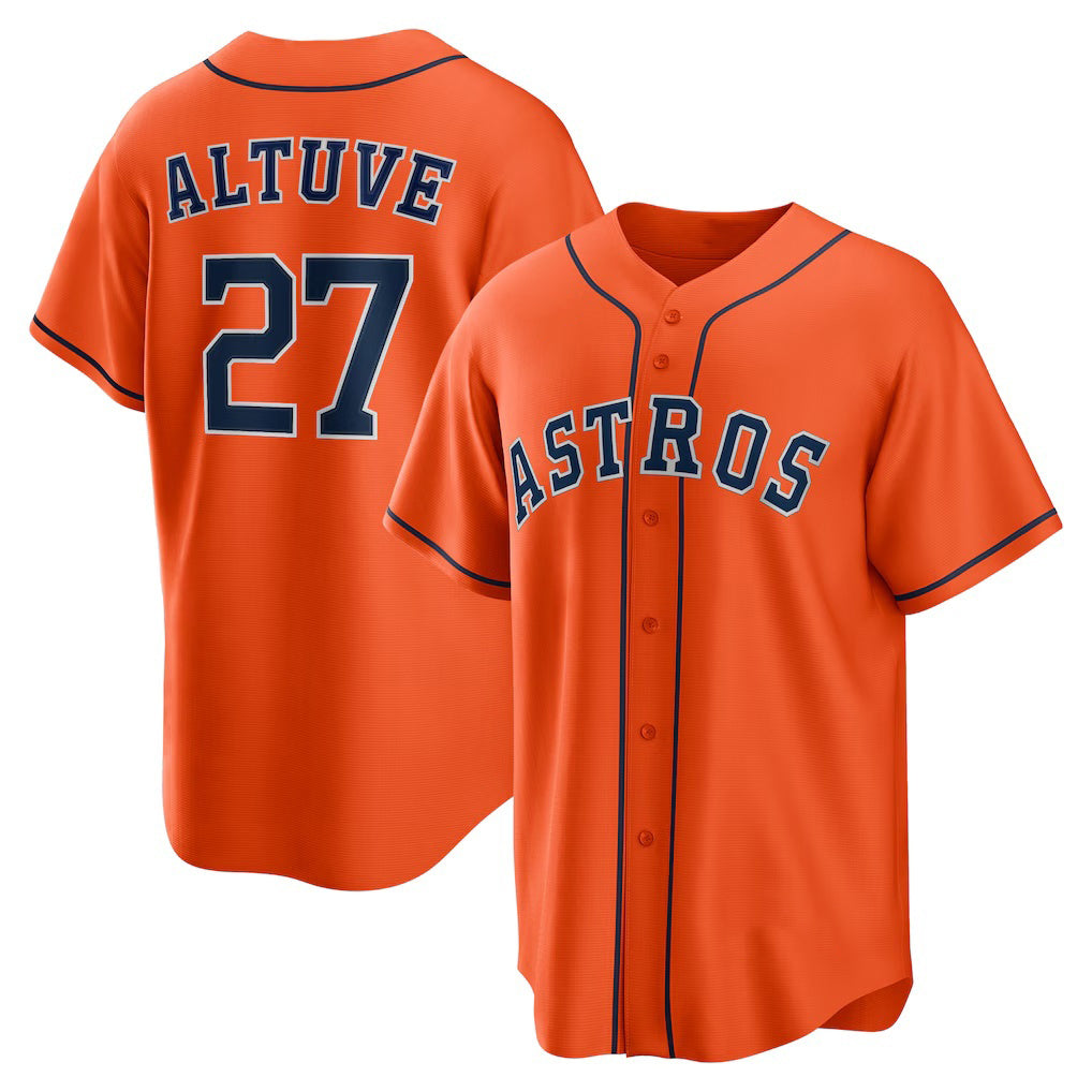 Houston Astros #27 Jose Altuve Orange MASONITE Alternate Replica Player Name Jersey
