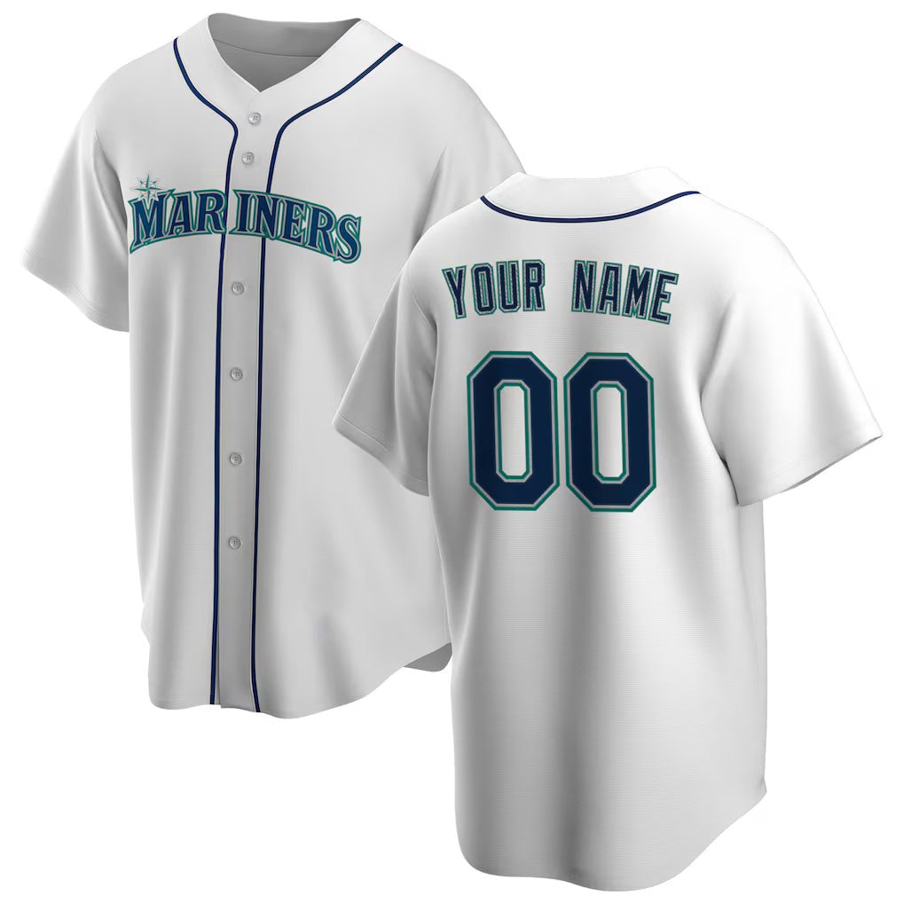 Custom Seattle Mariners White MASONITE Home Replica Jersey