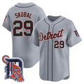 Detroit Tigers #29 Tarik Skubal Gray MASONITE Logo Patch Vapor Premier Limited Stitched Jersey